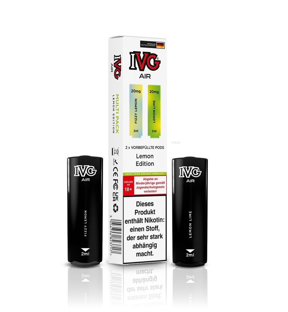 10x IVG Air 4in1 Pods - Lemon Edition (2er Pack) - 10% Akkuträger Gratis