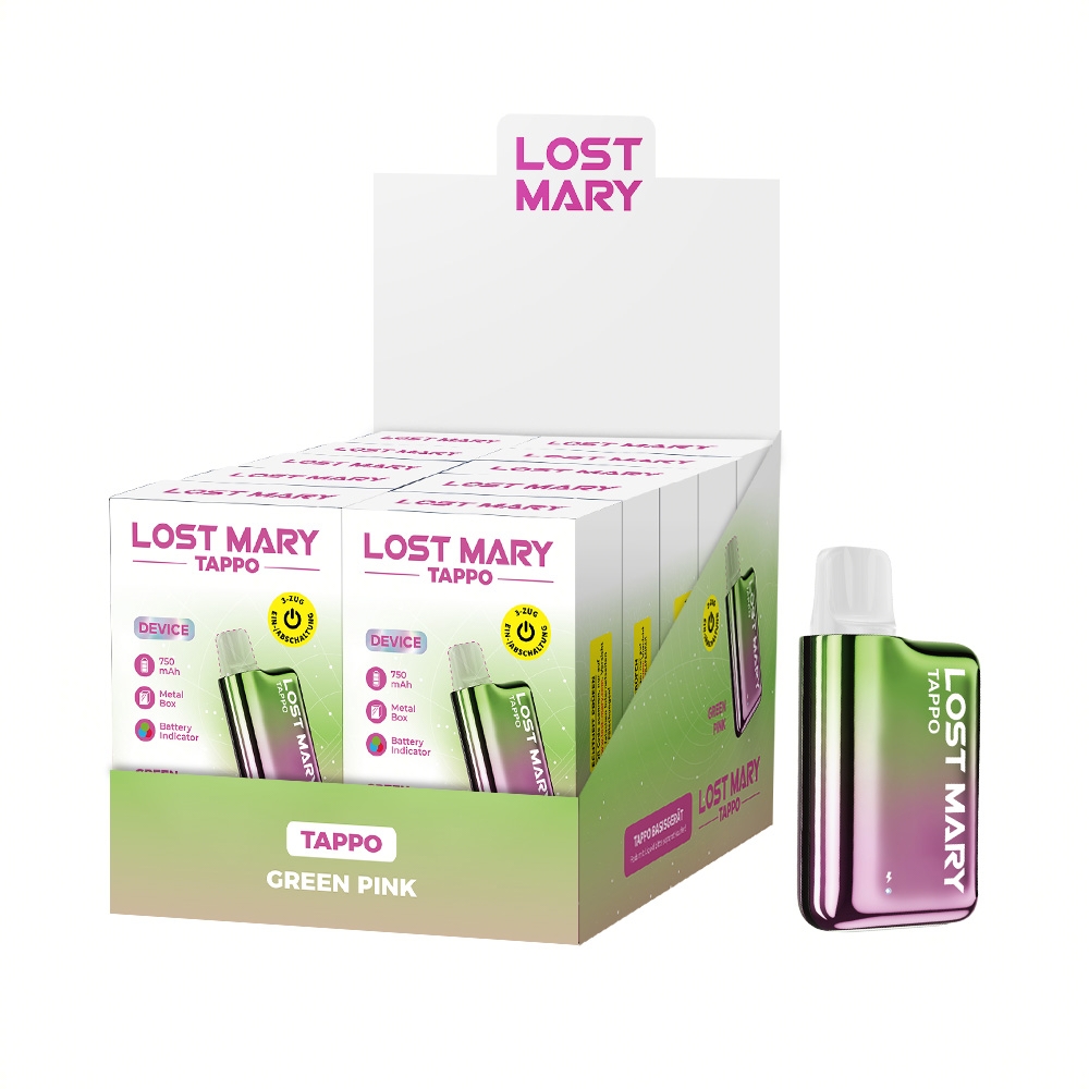 10x Lost Mary Tappo - Pod Kit - 750 mAh - Farbe: Grün Pink