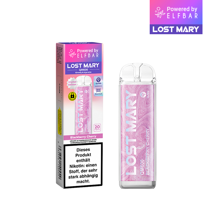10+2 Aktion ELFBAR Lost Mary QM600 - Blackberry Cherry 20mg Nikotin