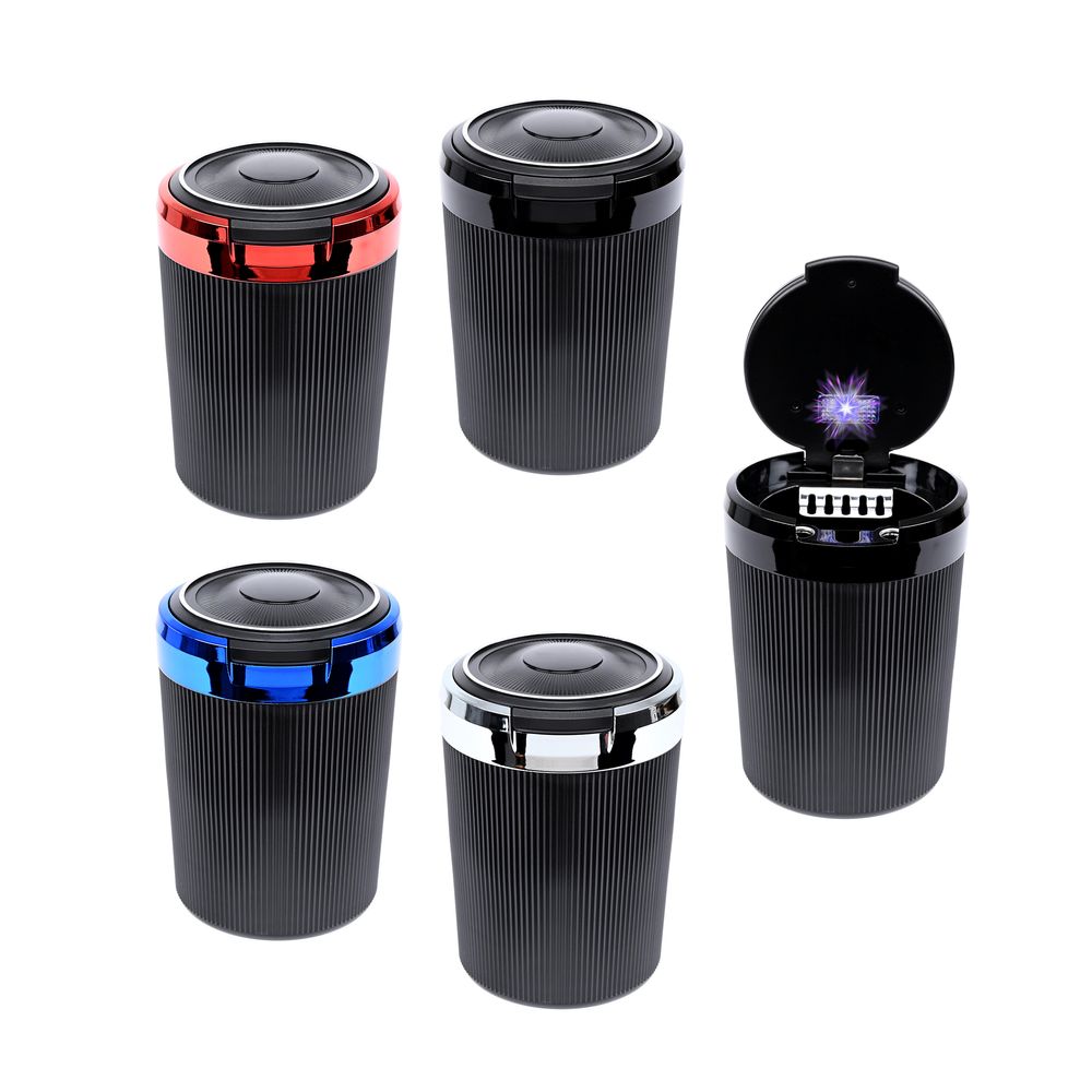 6x Atomic Auto Aschenbecher LED Shiny Sortiert