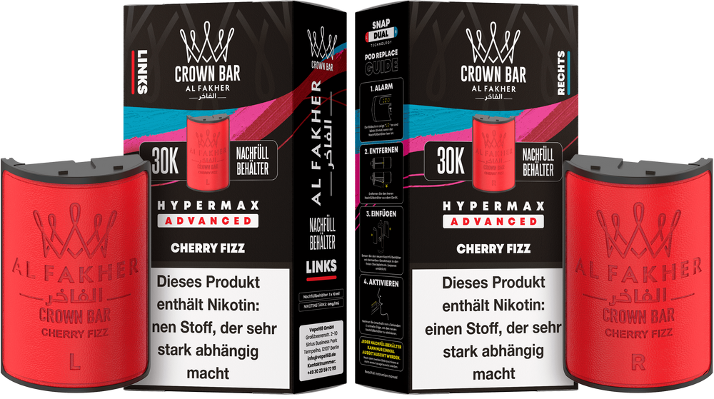 10x Al Fakher Hypermax 30K Pods - Alle Sorten - 6mg Nikotingehalt (5 Linke + 5 Rechte)