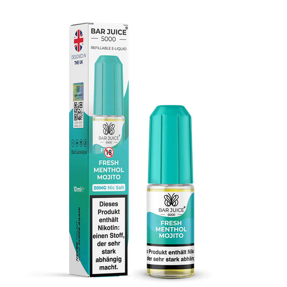 10x Bar Juice 5000 10ml Nikotinsalzliquid Fresh Menthol Mojito