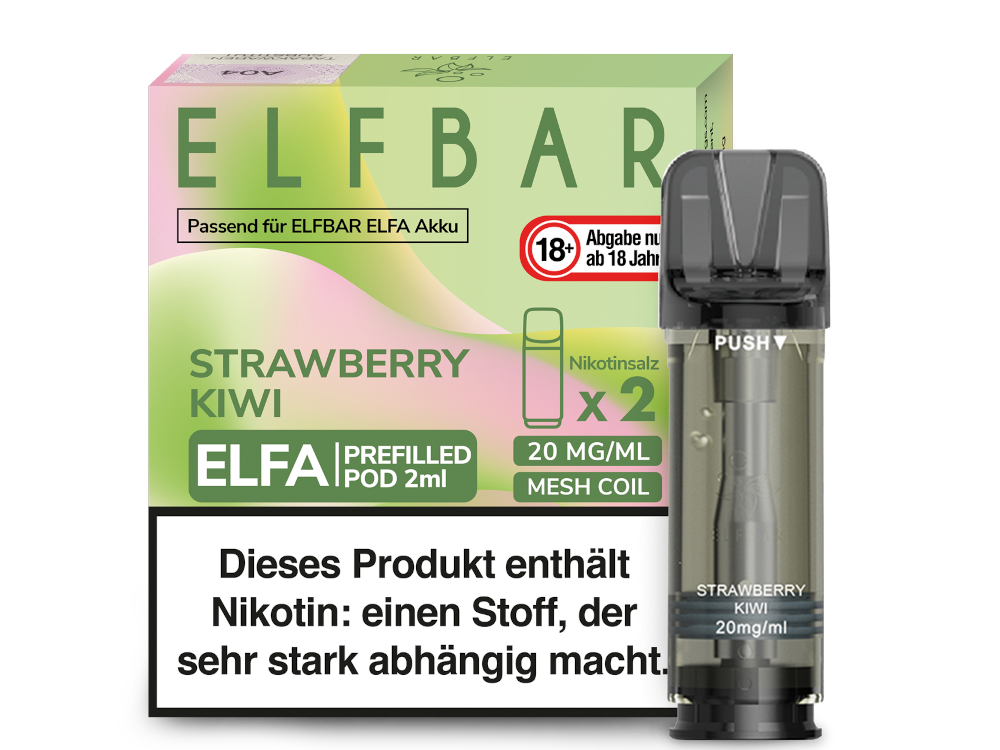 10x ELFBAR ELFA Strawberry Kiwi 20mg Nikotin 2er Pack
