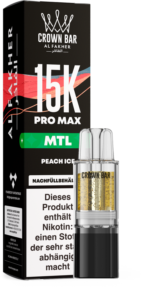 10x Al Fakher 15K PRO MAX Pod - Peach Ice - MTL