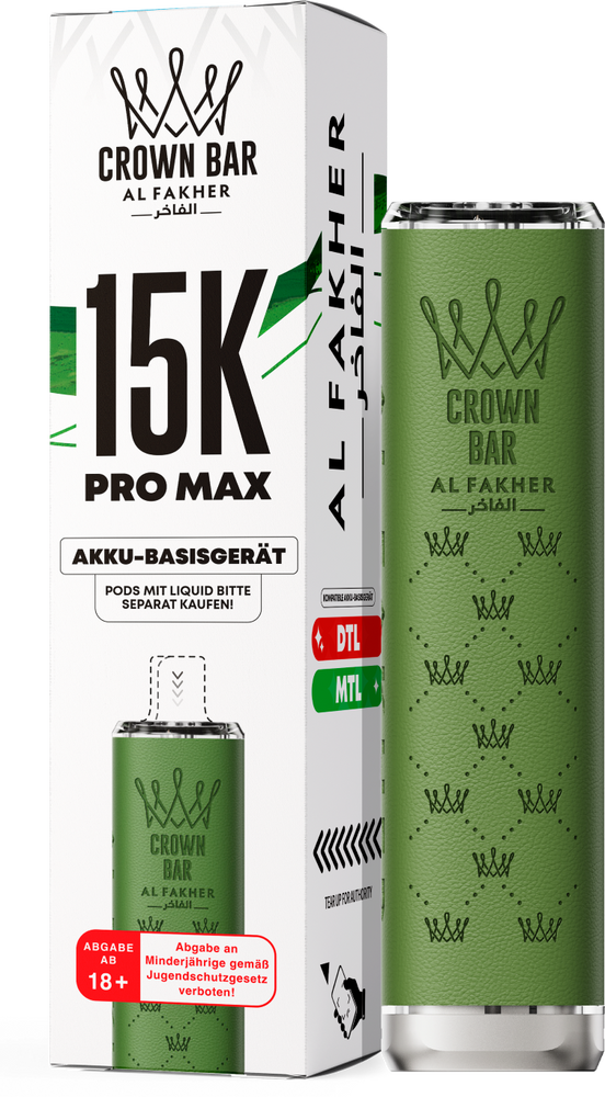 10x Al Fakher 15K PRO MAX Basisgerät - Farbe: Green