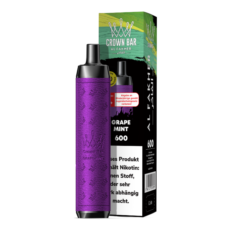 10x Al Fakher Crown Bar 600 Grape Mint