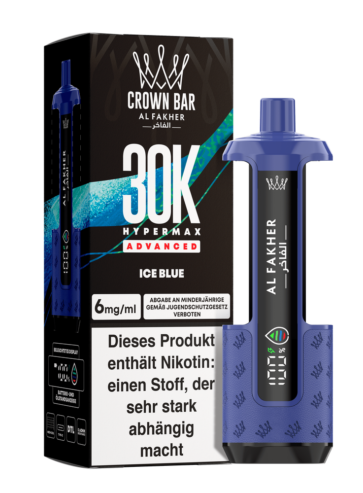 5x Al Fakher Hypermax Advanced 30K - Ice Blue - 6mg Nikotingehalt