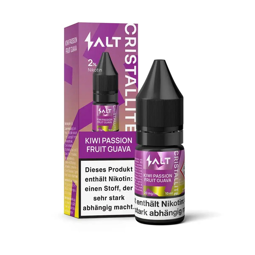 10x Salt Cristallite Liquid 10ml - Kiwi Passion Fruit Guava - 20mg/ml Nikotinstärke