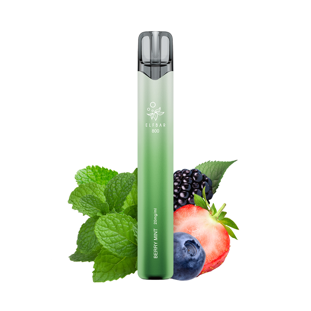 10x ELFBAR 800 Berry Mint 20mg Nikotin