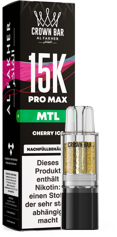 10x Al Fakher 15K PRO MAX Pod - Cherry Ice - MTL