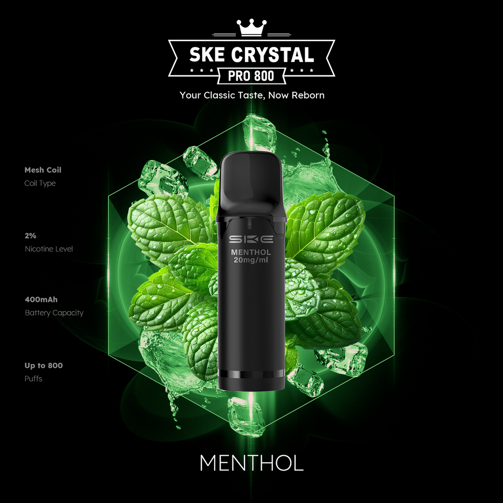 10x SKE Crystal Pro 800 - Menthol - 20mg Nikotingehalt