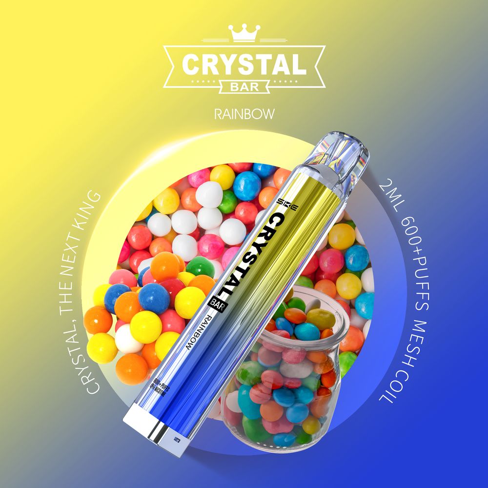 10 x SKE Crystal Bar 600 Rainbow 2% Nikotin