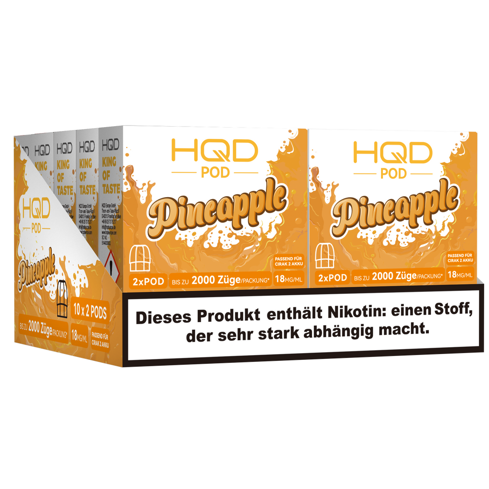 10+1 HQD Cirak 2 - Pineapple - 2 x 2 ml Prefilled Pods (18 mg/ml Nikotingehalt)