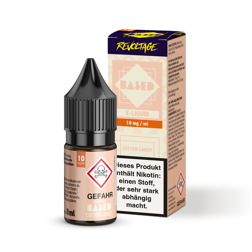 15x Revoltage BASED Liquid - Cotton Candy - 8 ml Nikotinsalz Liquid