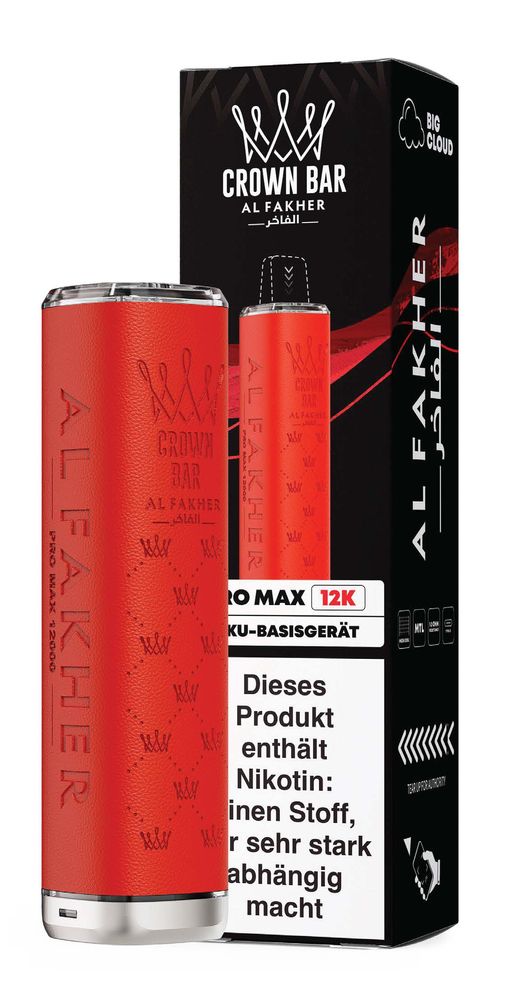 5x Al Fakher Pro Max 12k Akkuträger - Farbe: Red - 900 mAh