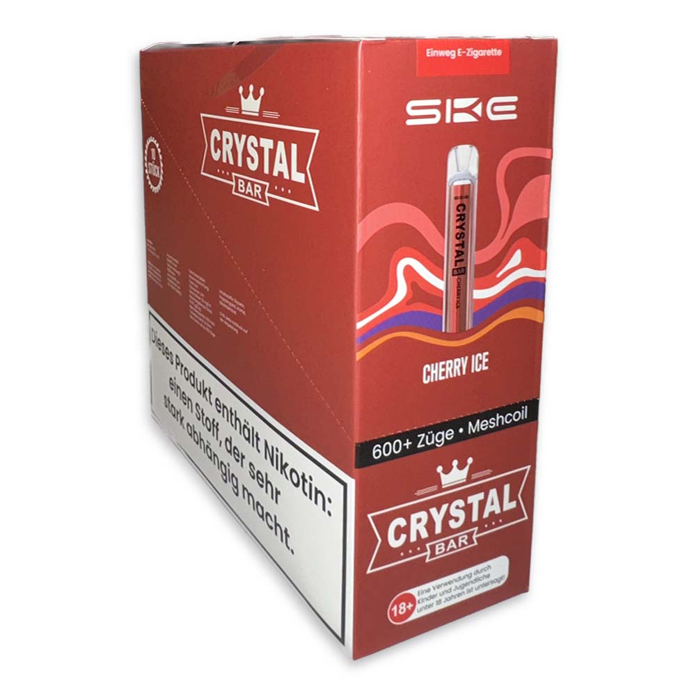 10 x SKE Crystal Bar 600 Cherry Ice 2% Nikotin