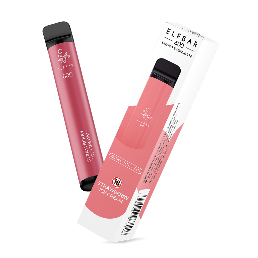 10 x ELFBAR 600 Strawberry Ice Cream Nikotinfrei