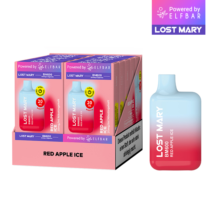10 x Lost Mary BM600 - Red Apple Ice 20mg Nikotin