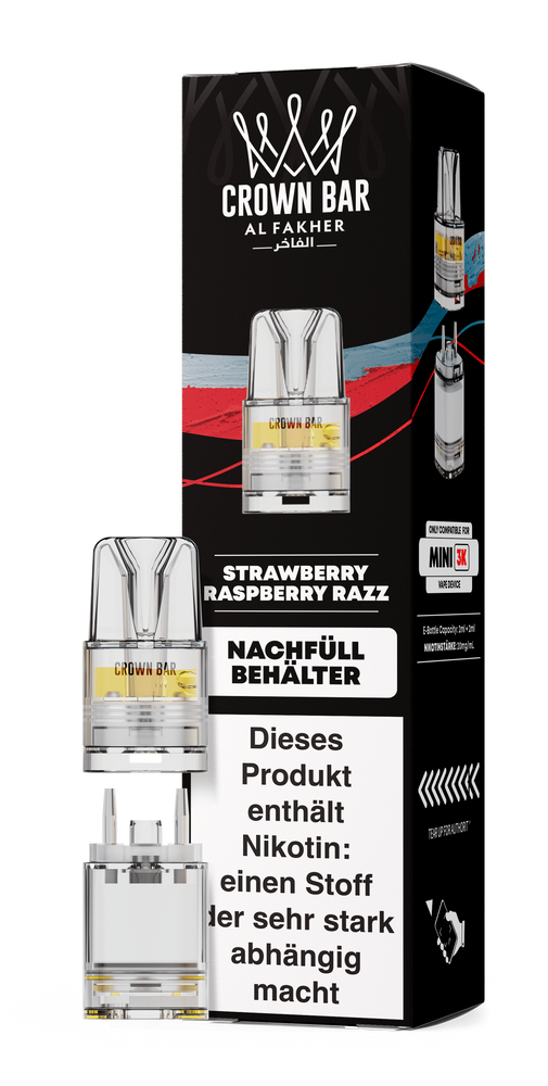10x Al Fakher Mini 3K Pod - Strawberry Raspberry Razz - 20mg Nikotingehalt