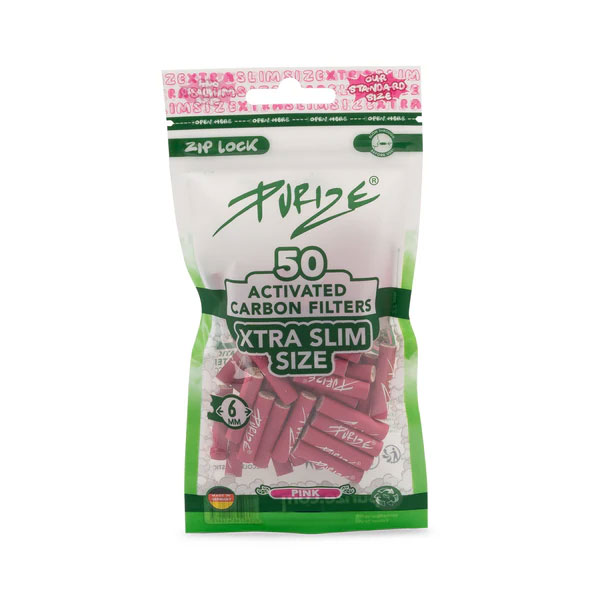 20x Purize Aktivkohlefilter XTRA Slim - Size 5,9mm - Pink - 50 Stück