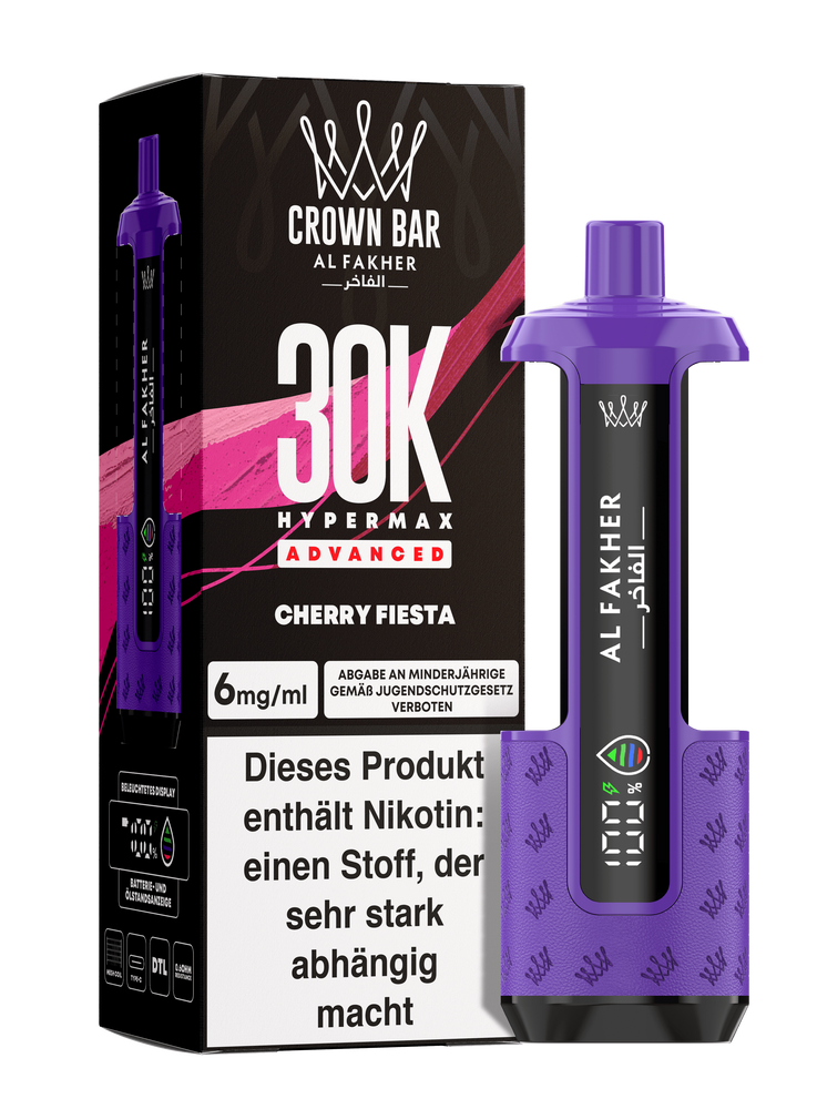 5x Al Fakher Hypermax Advanced 30K - Cherry Fiesta - 6mg Nikotingehalt