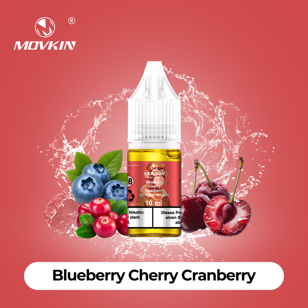 10x Movkin Liquid Blueberry Cherry Cranberry - 10ml
