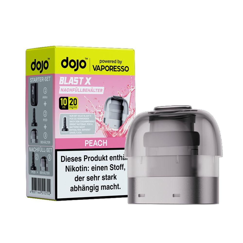 5x Dojo Blast X Pod 10ml - Peach - 20mg/ml Nikotingehalt + 5x Leerpod