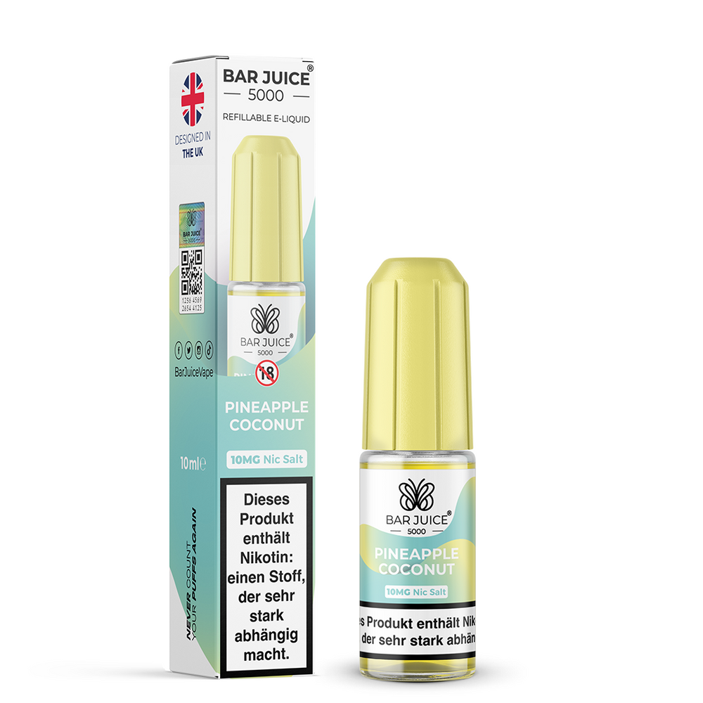 10x Bar Juice 5000 10ml Nikotinsalzliquid Pineapple Coconut