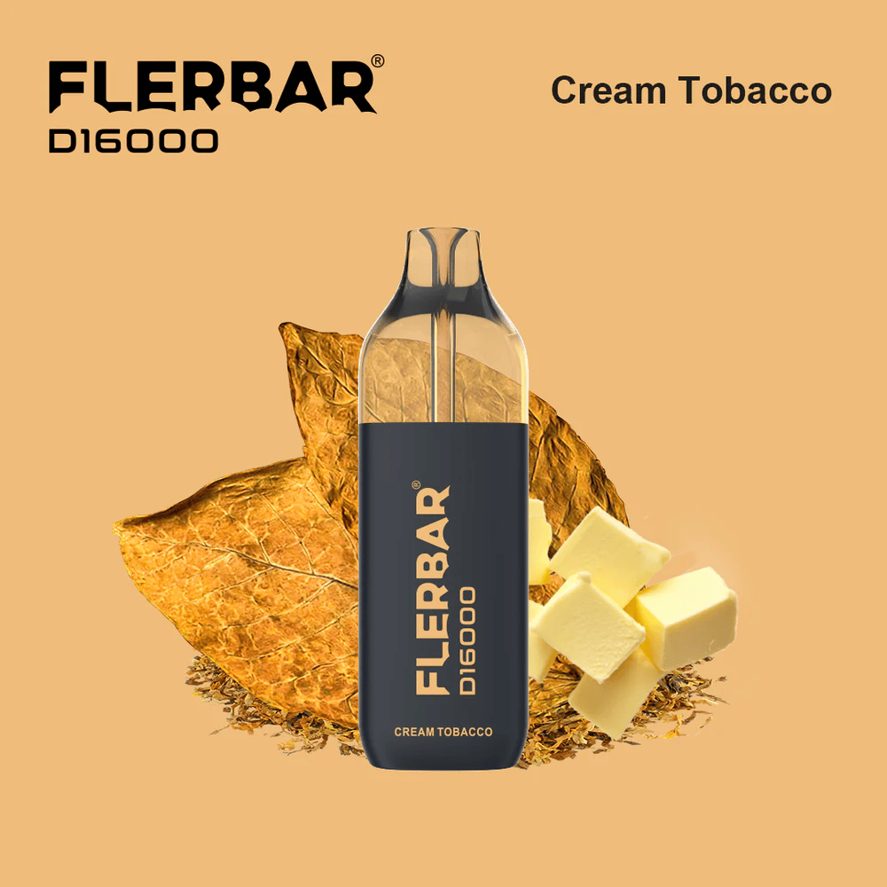 10x Flerbar D16000 Cream Tobacco 2ml + 10ml