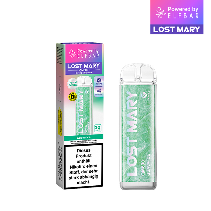 10+2 Aktion ELFBAR Lost Mary QM600 - Guava Ice 20mg Nikotin
