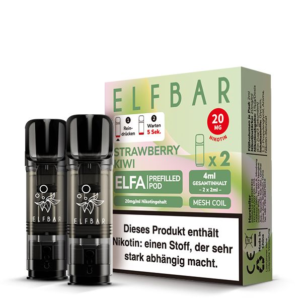10x ELFBAR ELFA Strawberry Kiwi 20mg Nikotin 2er Pack