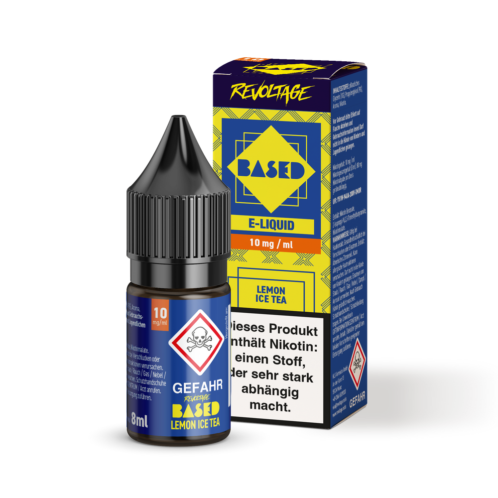 15x Revoltage BASED Liquid - Lemon Ice Tea - 8 ml Nikotinsalz Liquid