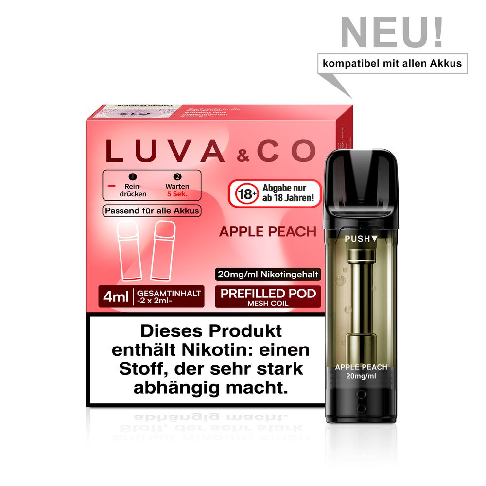 10x Luva & Co Pods - Apple Peach 20mg Nikotin 2er Pack