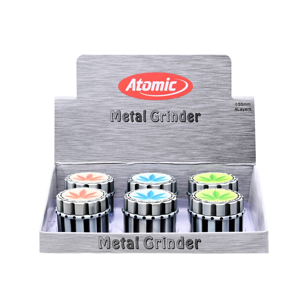 6x Atomic Metall Grinder 40mm Leaf Glow in the dark
