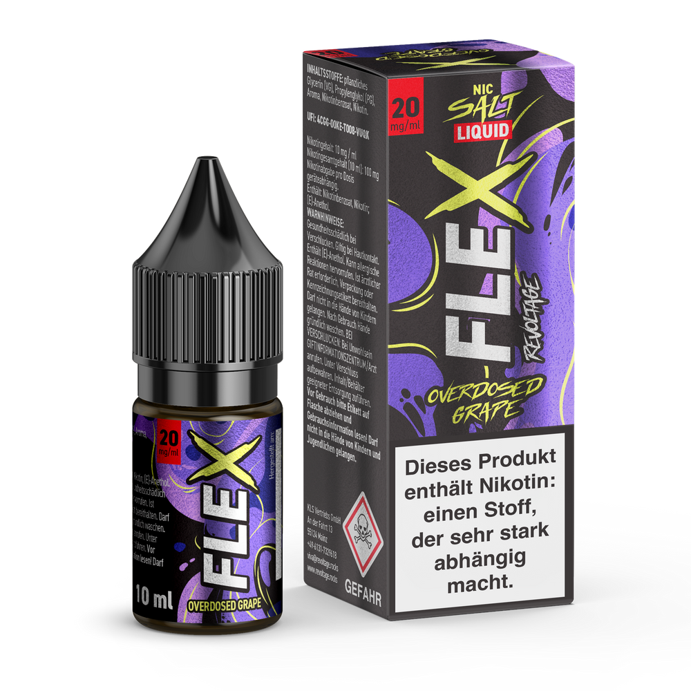 15x Revoltage Flex Overdosed - Grape - Nikotinsalz Liquid