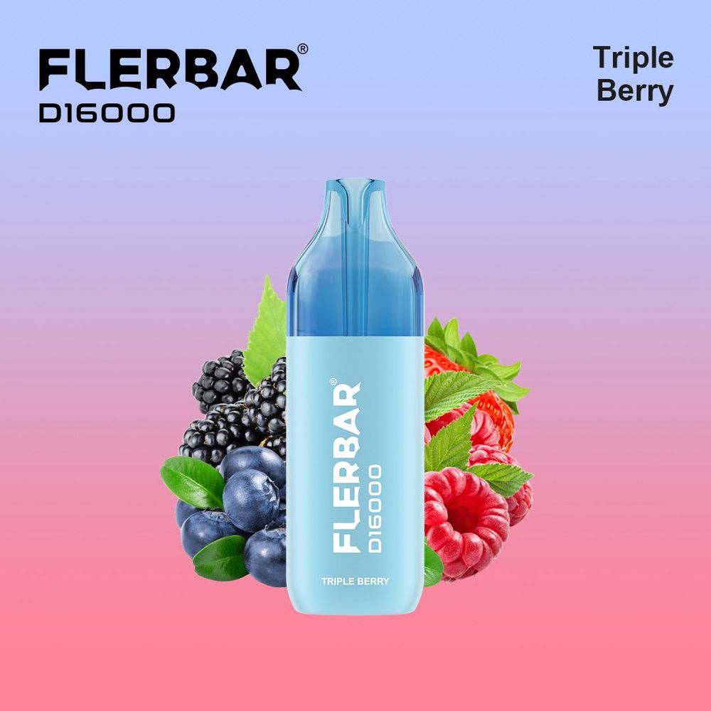 10x Flerbar D16000 Tripple Berry 2ml + 10ml