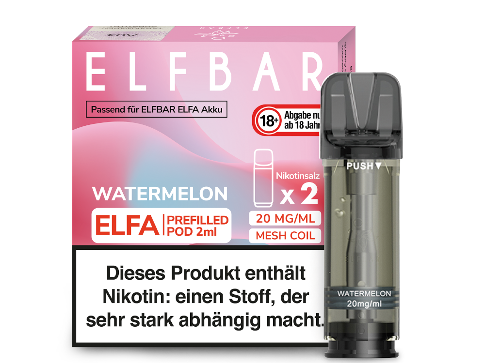 10x ELFBAR ELFA Watermelon 20mg Nikotin 2er Pack