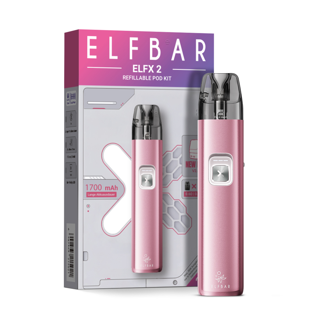 10x Elfbar ELFX 2 Pod Kit - 1700 mAh Farbe: Berry Pink