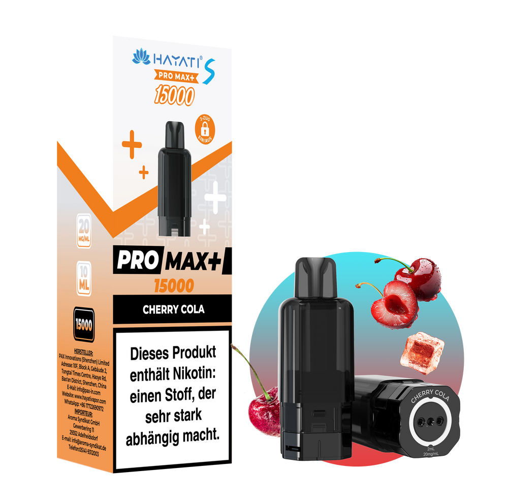 5x Hayati Pro Max+ 15K Pod Cherry Cola + 5x Leer Pod 0ml