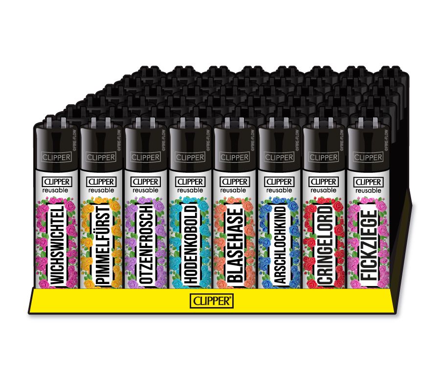 48x Clipper Reibrad Best of Schimpfwörter nachfüllbar