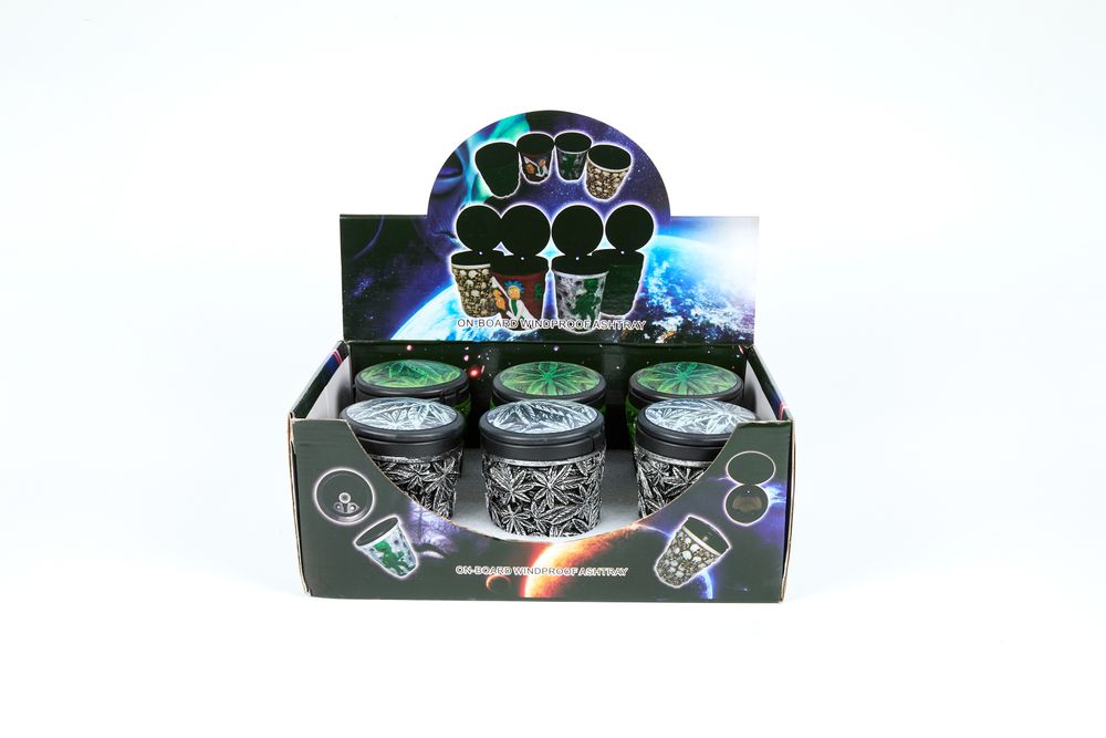 6x Atomic Aschenbecher Resin Leaf Design