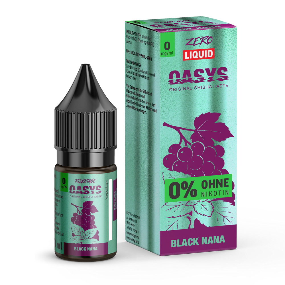 15x Revoltage OASYS Liquid - Black Nana- 10ml Nikotinsalz Liquid