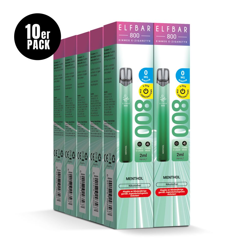 10x ELFBAR 800 Menthol Nikotinfrei