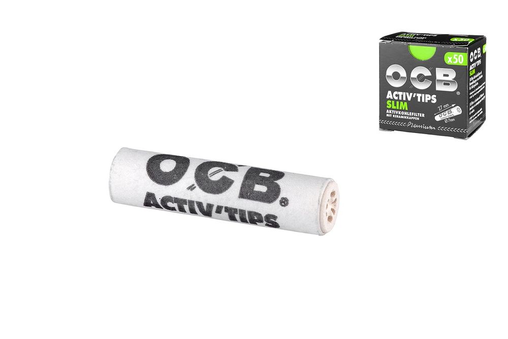 10x OCB Activ'Tips Slim 7mm, Packung á 50 Filter