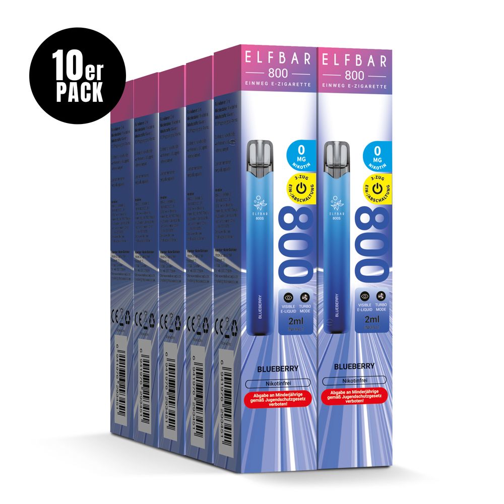 10x ELFBAR 800 Blueberry Nikotinfrei