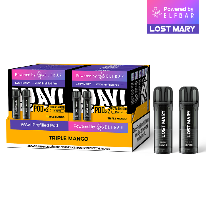 10x Lost Mary WAVI Triple Mango 20mg Nikotin 2er Pack (10% Akkuträger gratis)