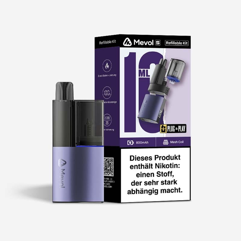 5x Mevol S Pod Kit + 0ml Pod - Farbe: Magenta Nebel - 800 mAh