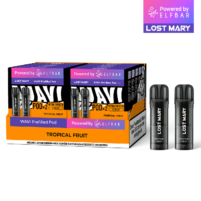 10x Lost Mary WAVI Tropical Fruit 20mg Nikotin 2er Pack (10% Akkuträger gratis)