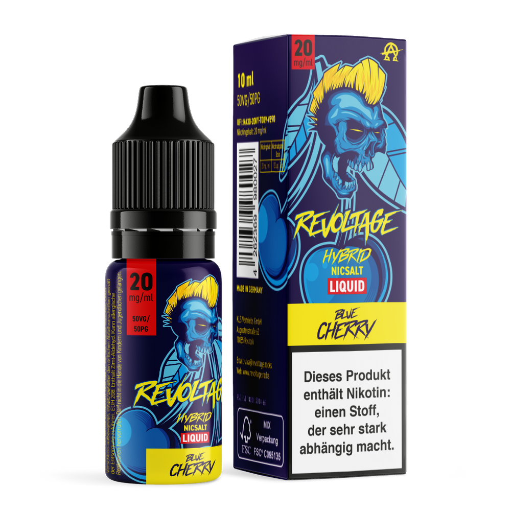 15x Revoltage - Blue Cherry - 10ml Nikotinsalz Liquid