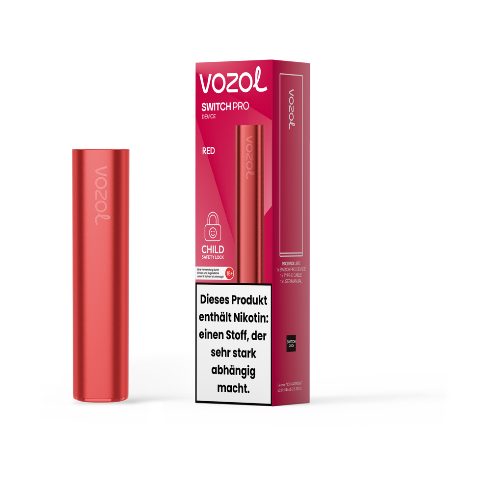 [10 + 10 Gratis] VOZOL Switch Pod Kit 400 mAh - Farbe Red